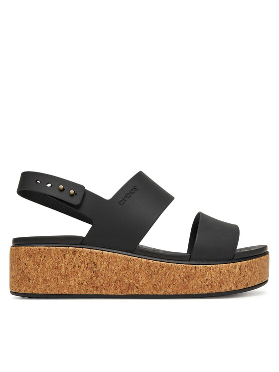 Crocs Сандали Brooklyn Cork Low Wedge 211144 Черен за Жени цена