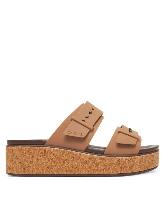 Crocs Чехли Brooklyn Cork Buckle 211252 Бежов за Жени цена