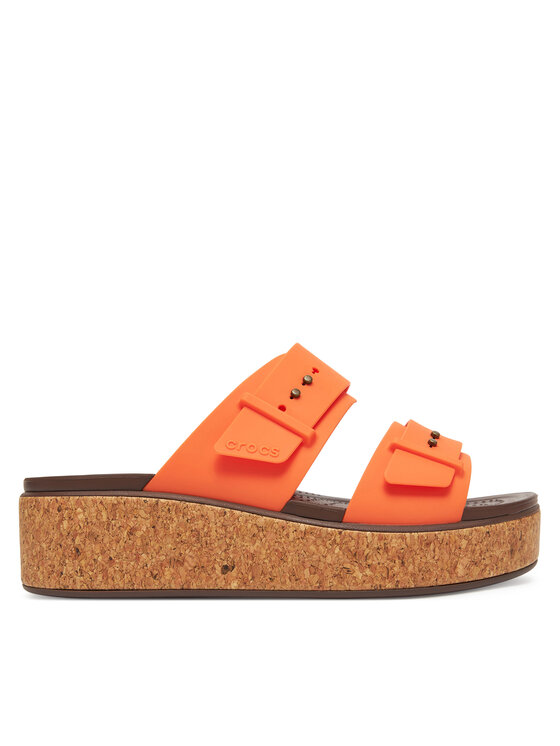 Crocs Чехли Brooklyn Cork Buckle 211252 Оранжев за Жени цена