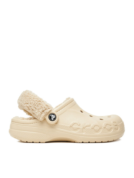 Crocs Чехли C-BAYA LINED FUZZ STRAP CLOG 206633-11S Бежов за Жени цена