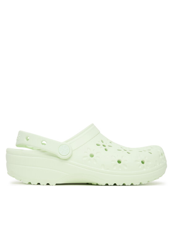 Crocs Чехли Classic Floral Cut-Out Clog 210927 Зелен за Жени цена