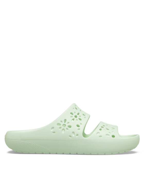 Crocs Чехли Classic Floral Cutout Sandal 210966 Зелен за Жени цена