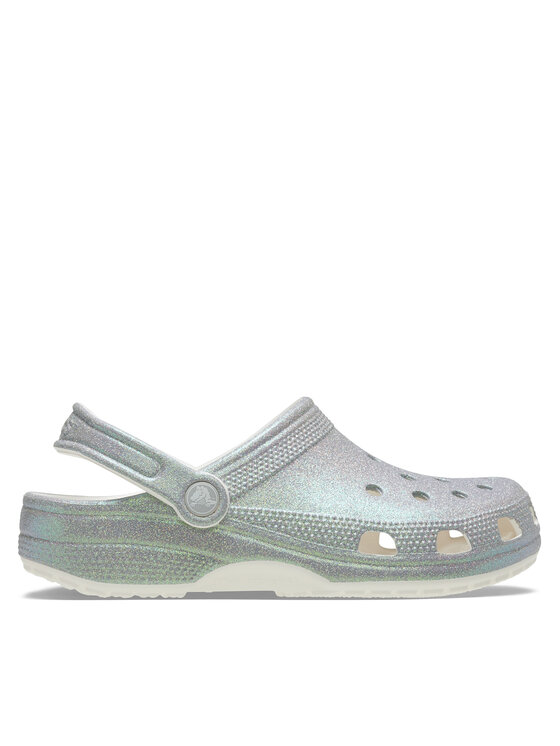 Crocs Чехли Classic Iridescent Glitter Clog 211005 Сребрист за Жени цена