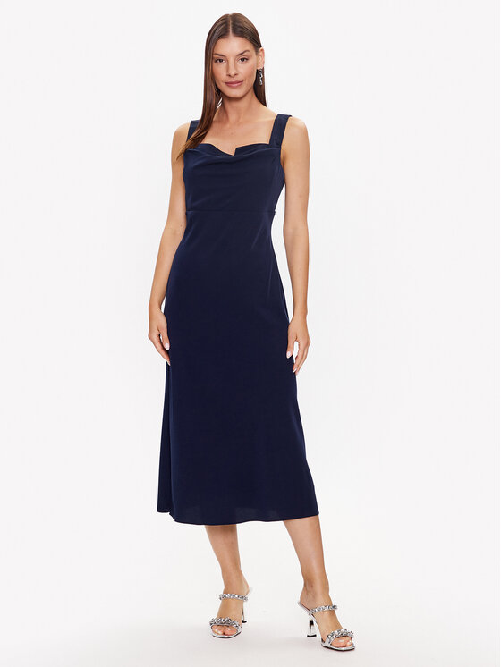 DKNY Коктейлна рокля Cowl Neck Sleeveless DD3C3620 Тъмносин Regular Fit за Жени цена