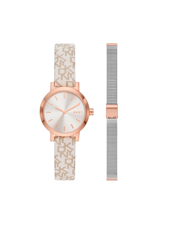 DKNY Часовник Soho Gift Set NY6605SET Розов за Жени цена