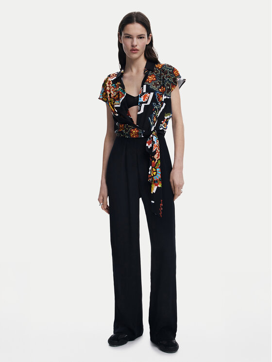 Desigual Гащеризон Paisley 25SWPW20 Черен Regular Fit за Жени цена