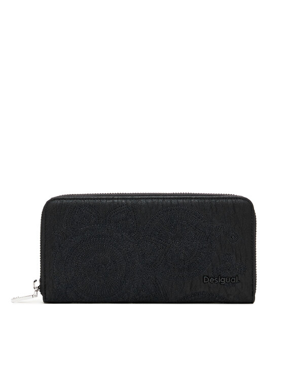 Desigual Голям дамски портфейл 25SAYP03 Черен за Жени цена