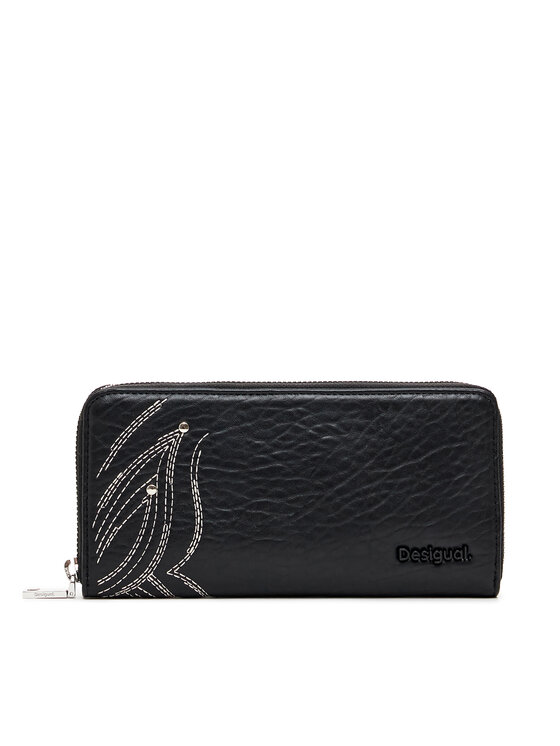 Desigual Голям дамски портфейл 25SAYP09 Черен за Жени цена