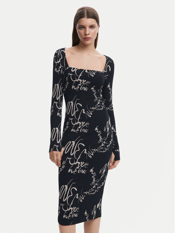 Desigual Ежедневна рокля 25SWVK05 Черен Slim Fit за Жени цена