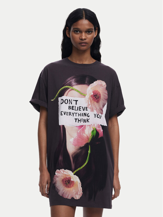 Desigual Ежедневна рокля Berlin 25SWVK20 Сив Regular Fit за Жени цена