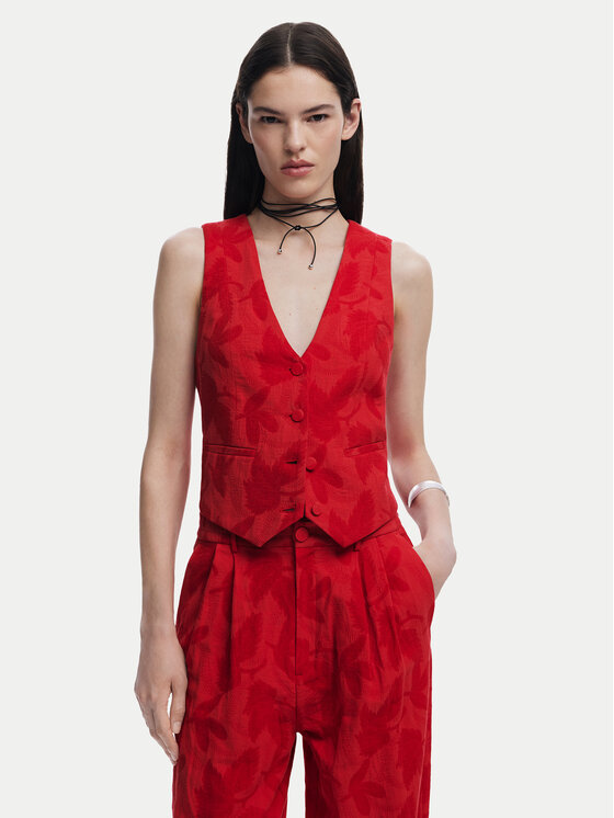 Desigual Елек Portland 25SWEW24 Червен Regular Fit за Жени цена