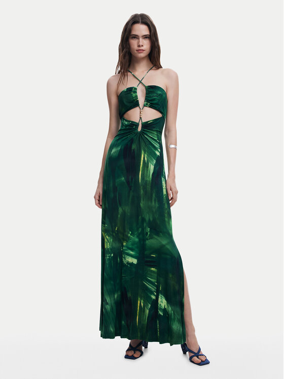 Desigual Лятна рокля Montpellier 25SWVK55 Зелен Slim Fit за Жени цена