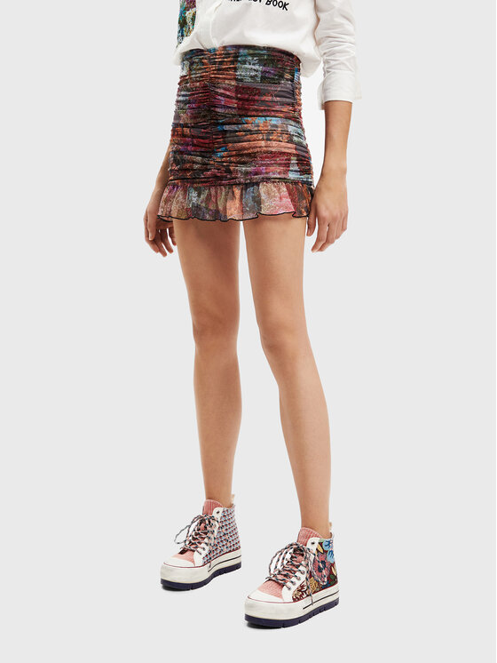Desigual Мини пола Bora 22WWFK03 Цветен Slim Fit за Жени цена