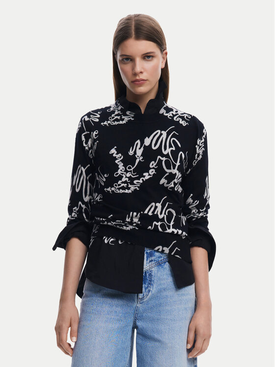Desigual Пуловер 25SWJF04 Черен Regular Fit за Жени цена