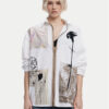 Desigual Риза Recortes 25SWCW23 Бял Relaxed Fit за Жени цена
