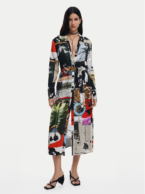 Desigual Рокля тип риза Collage 25SWVW45 Цветен Regular Fit за Жени цена