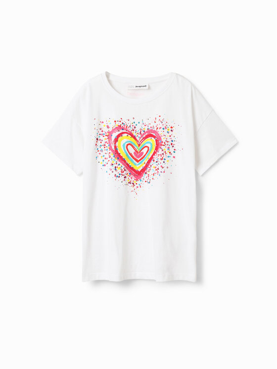 Desigual Тишърт 23SGTK20 Бял Regular Fit за Момичета цена