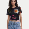 Desigual Тишърт Des Moines 25SWTK88 Черен Regular Fit за Жени цена