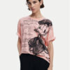 Desigual Тишърт Donald 25SWTKAH Розов Loose Fit за Жени цена
