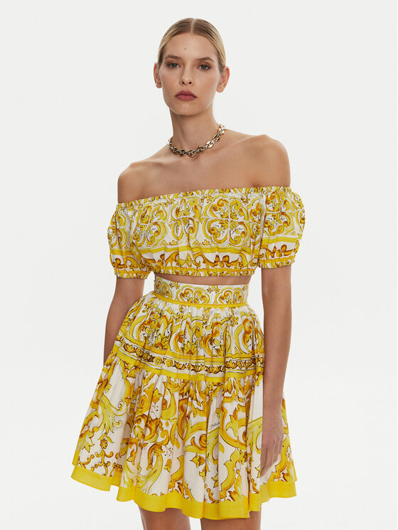 Dolce&Gabbana Блуза F755RT HH5BA Жълт Regular Fit за Жени цена