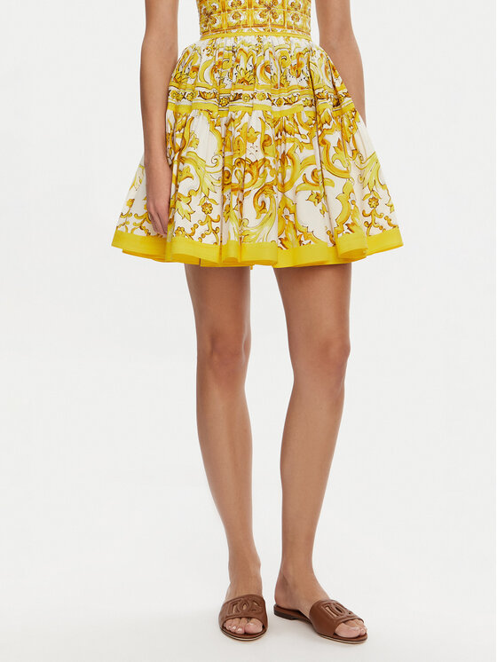 Dolce&Gabbana Мини пола F4CB1T HH5DV Жълт Regular Fit за Жени цена