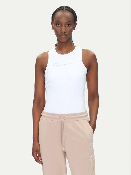EA7 Emporio Armani Боди 7W000338 AF12625 U0002 Бял Slim Fit за Жени цена