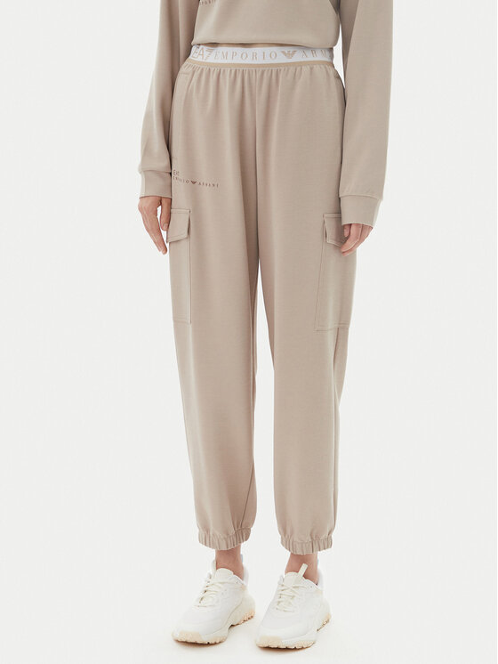 EA7 Emporio Armani Долнище анцуг 7W000282 AF12501 U6155 Бежов Loose Fit за Жени цена