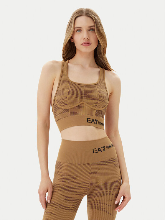 EA7 Emporio Armani Спортен сутиен 7W000517 AF13714 U6054 Кафяв за Жени цена