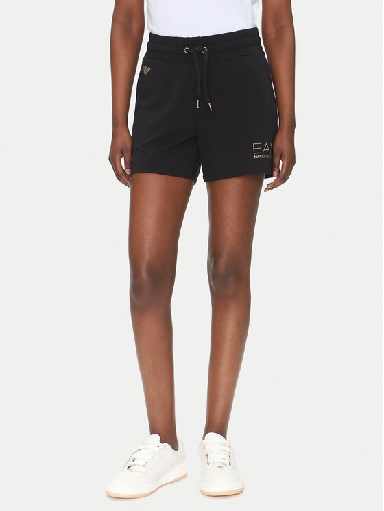 EA7 Emporio Armani Спортни шорти 7W000269 AF12482 UC001 Черен Regular Fit за Жени цена