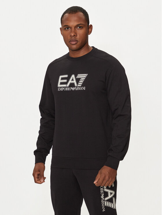 EA7 Emporio Armani Суитшърт 6DPM60 PJVRZ 1200 Черен Regular Fit за Мъже цена