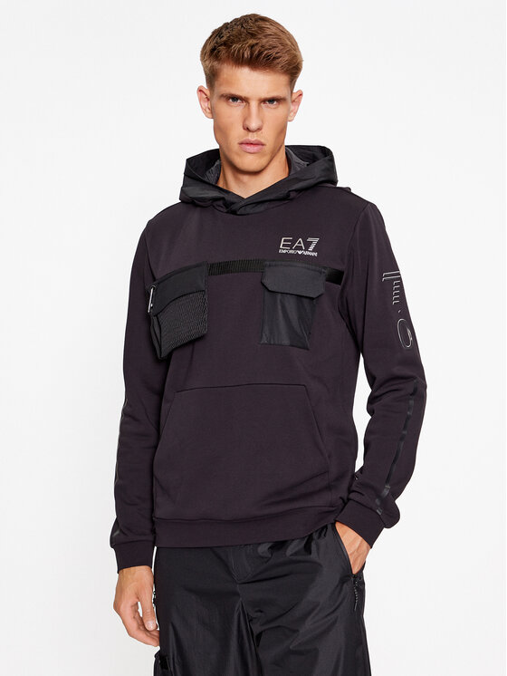 EA7 Emporio Armani Суитшърт 6RPM88 PJSEZ 1200 Черен Regular Fit за Мъже цена