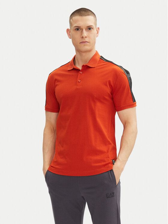 EA7 Emporio Armani Тениска с яка и копчета 7M000139 AF10375 U3012 Оранжев Regular Fit за Мъже цена