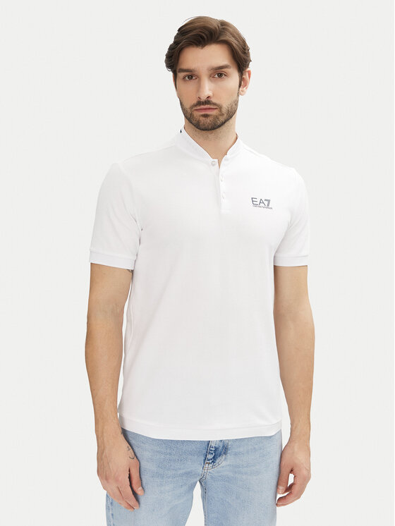 EA7 Emporio Armani Тениска с яка и копчета 7M000183 AF13511 U0002 Бял Regular Fit за Мъже цена