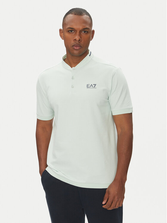 EA7 Emporio Armani Тениска с яка и копчета 7M000183 AF13511 U9060 Светлосиньо Regular Fit за Мъже цена