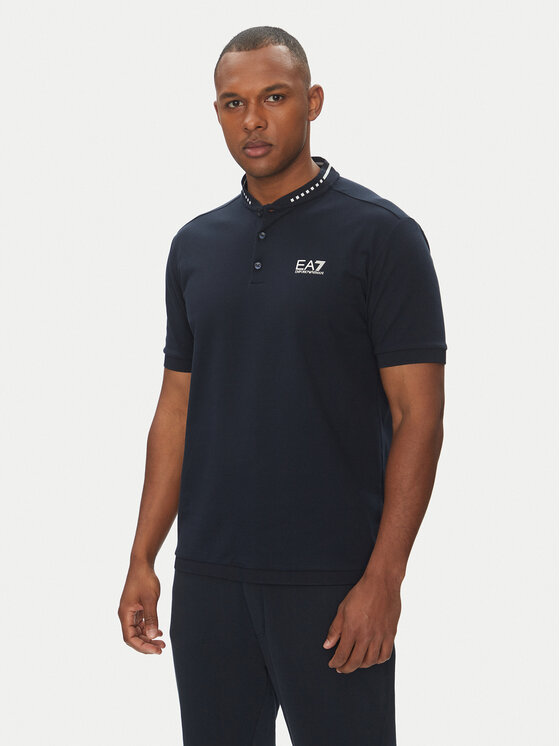 EA7 Emporio Armani Тениска с яка и копчета 7M000183 AF13511 UB102 Тъмносин Regular Fit за Мъже цена