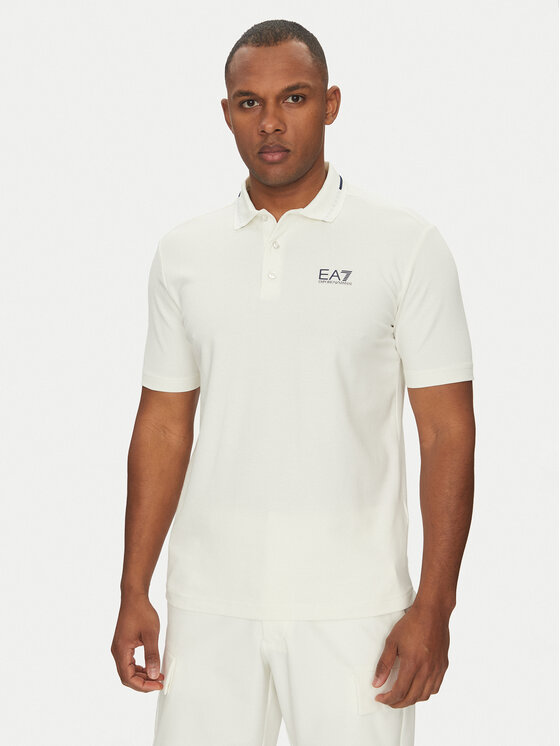 EA7 Emporio Armani Тениска с яка и копчета 7M000184 AF13511 U0005 Бял Regular Fit за Мъже цена