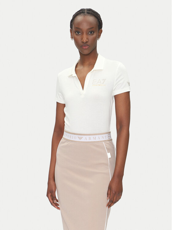 EA7 Emporio Armani Тениска с яка и копчета 7W000266 AF12500 U0005 Бял Regular Fit за Жени цена