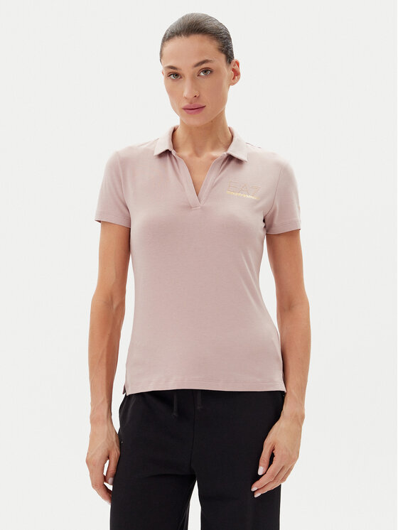 EA7 Emporio Armani Тениска с яка и копчета 7W000266 AF12500 U4079 Розов Regular Fit за Жени цена
