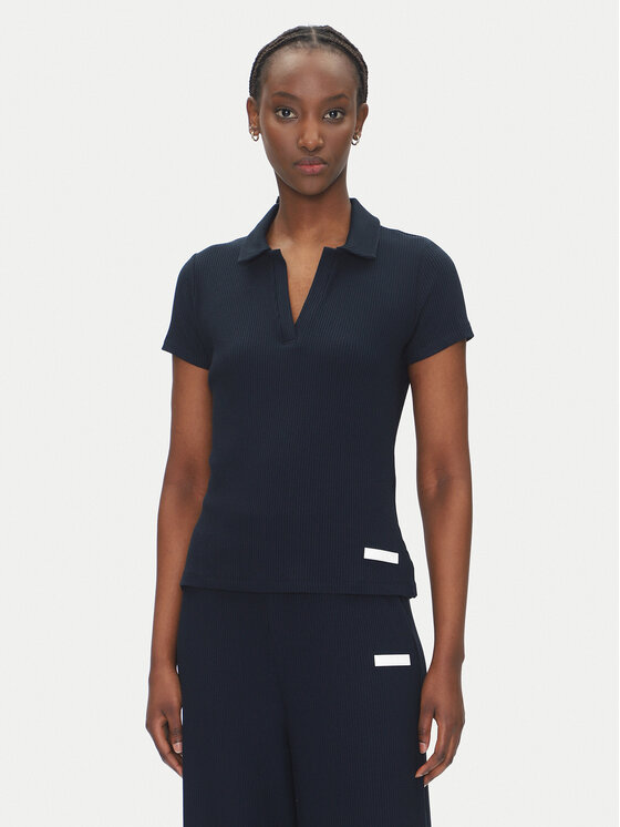 EA7 Emporio Armani Тениска с яка и копчета 7W000490 AF12654 UB102 Тъмносин Regular Fit за Жени цена