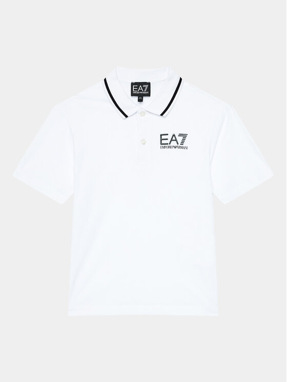 EA7 Emporio Armani Тениска с яка и копчета 8NBF51 BJ02Z 1100 Бял Regular Fit за Момчета цена