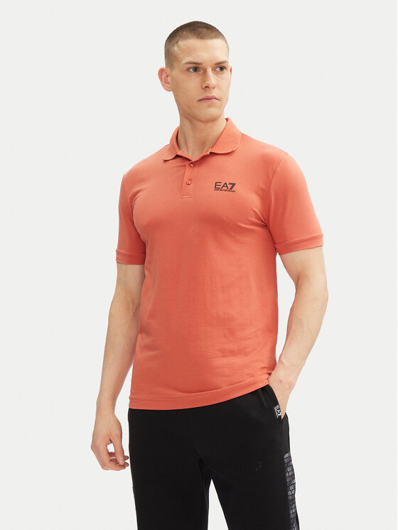 EA7 Emporio Armani Тениска с яка и копчета 8NPF14 PJVQZ U3010 Оранжев Regular Fit за Мъже цена