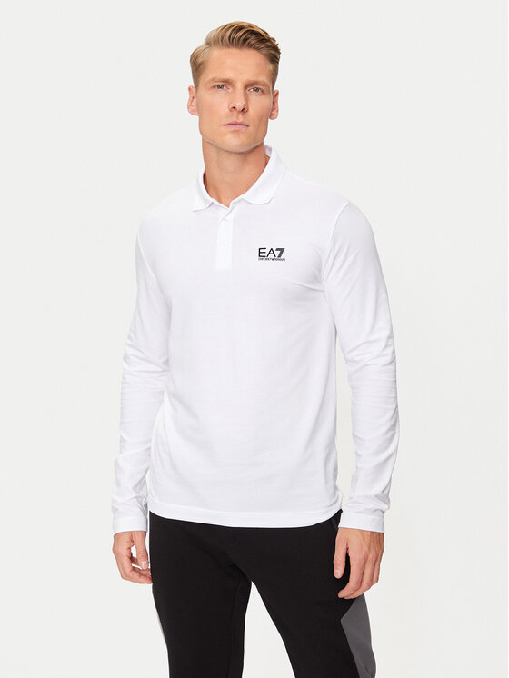 EA7 Emporio Armani Тениска с яка и копчета 8NPF15 PJVQZ 1100 Бял Regular Fit за Мъже цена