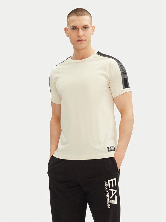 EA7 Emporio Armani Тишърт 7M000138 AF10375 U1079 Екрю Regular Fit за Мъже цена