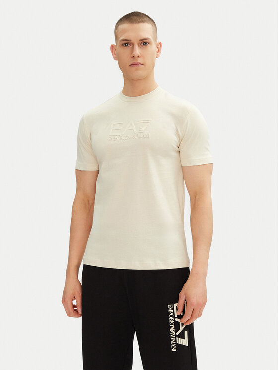 EA7 Emporio Armani Тишърт 7M000224 AF10375 U1079 Екрю Regular Fit за Мъже цена