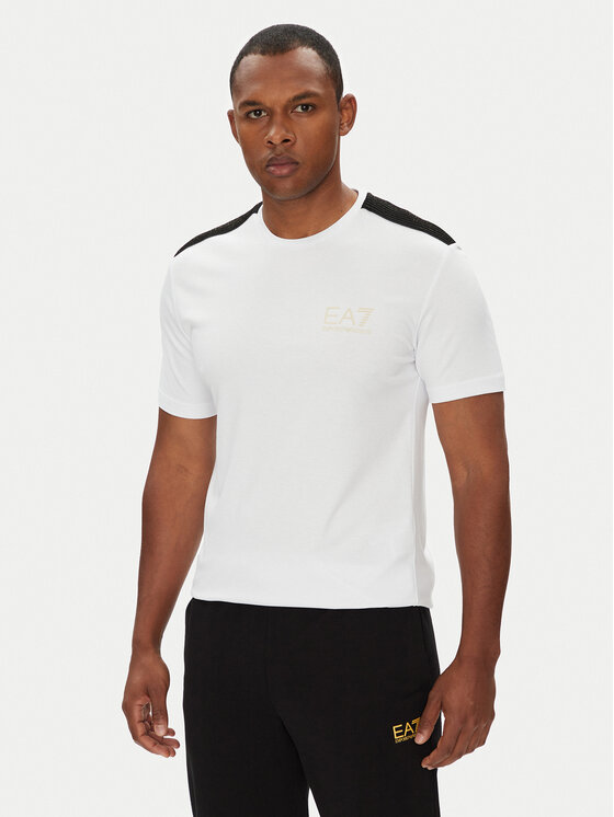 EA7 Emporio Armani Тишърт 7M000299 AF13739 U0002 Бял Slim Fit за Мъже цена