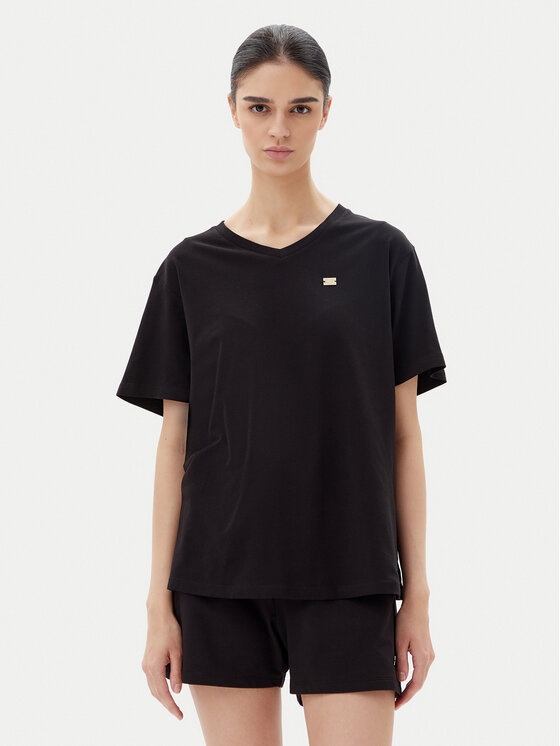 EA7 Emporio Armani Тишърт 7W000029 AF10373 UC001 Черен Loose Fit за Жени цена