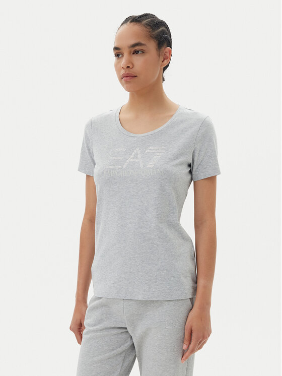 EA7 Emporio Armani Тишърт 7W000094 AF10373 O8002 Сив Slim Fit за Жени цена
