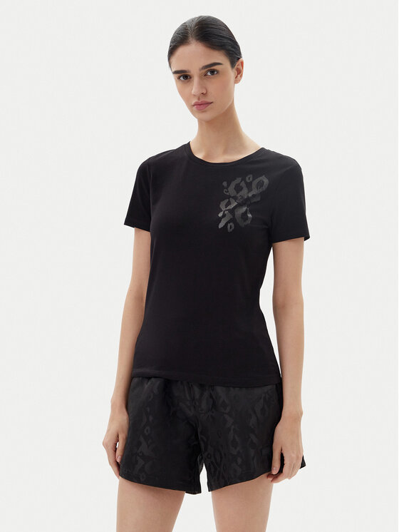 EA7 Emporio Armani Тишърт 7W000133 AF10373 UC001 Черен Regular Fit за Жени цена
