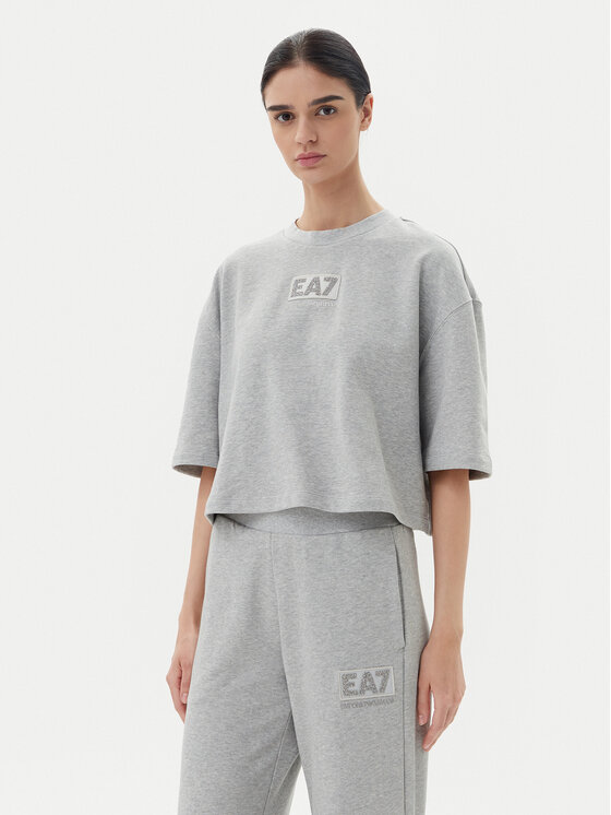 EA7 Emporio Armani Тишърт 7W000177 AF12473 O8002 Сив Loose Fit за Жени цена