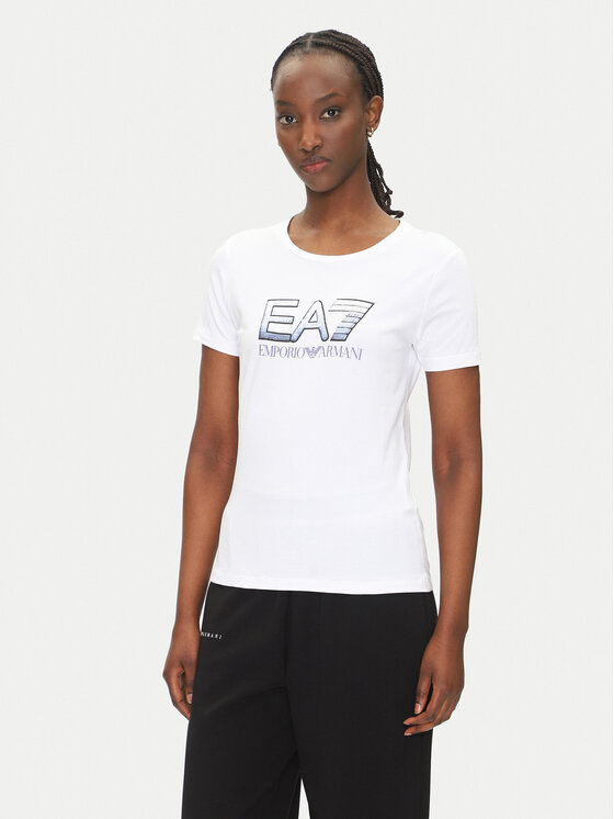 EA7 Emporio Armani Тишърт 7W000183 AF10373 U0002 Бял Regular Fit за Жени цена